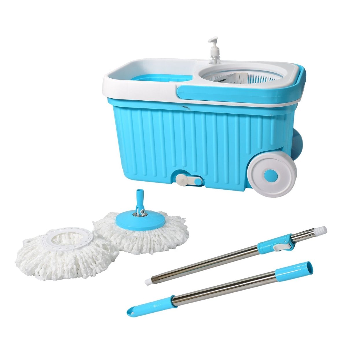 8712 Sporty Plastic Spin Mop with Bigger Wheels and Plastic Auto Fold Handle for 360 Degree Cleaning.