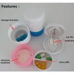 6076  4-in-1 Layer Multipurpose Plastic Portable Pocket Size Tablet Medicine Cutter Divider with Partitioned Storage and Crusher Grinder Powder