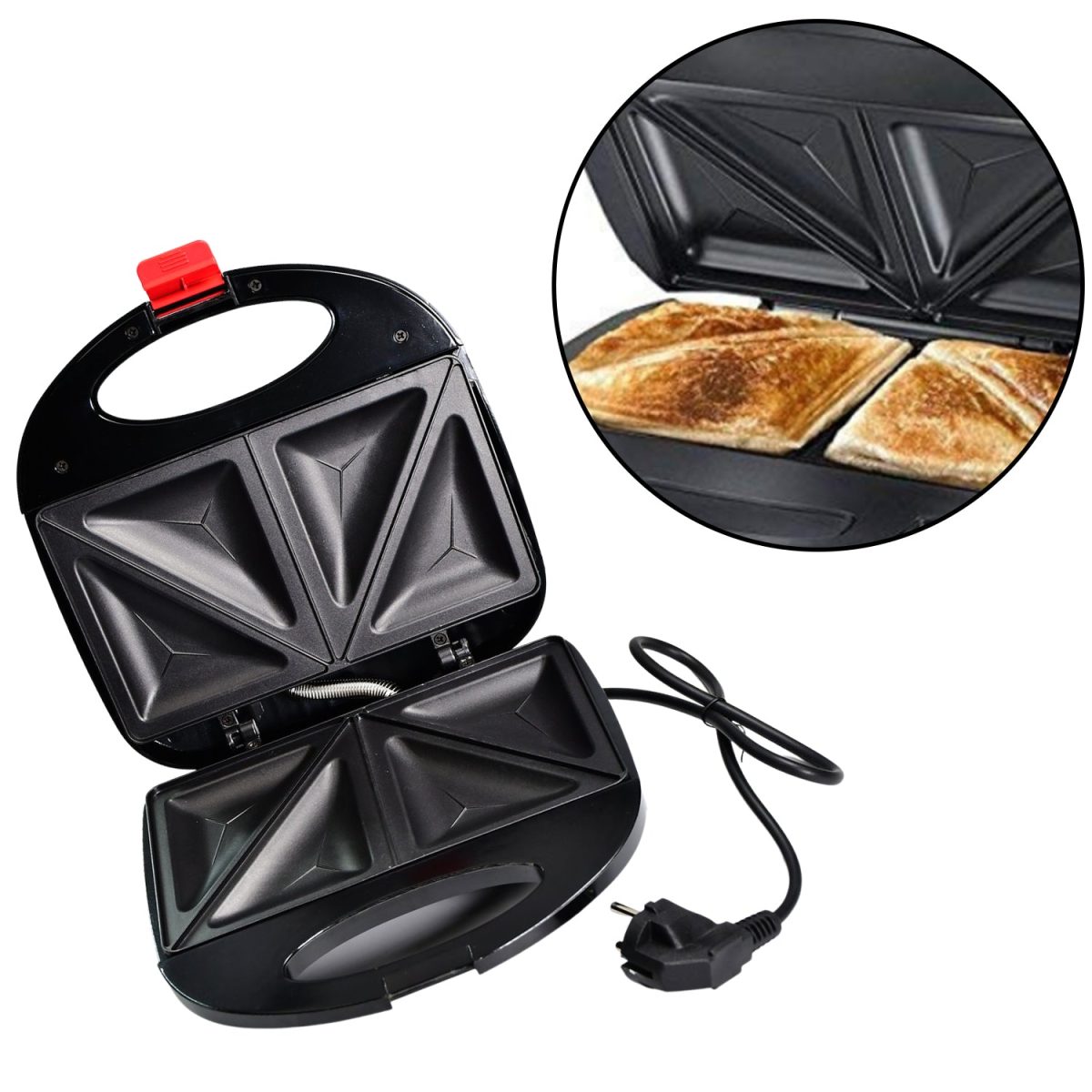 2819 Sandwich Maker Makes Sandwich Non-Stick Plates| Easy to Use with Indicator Lights