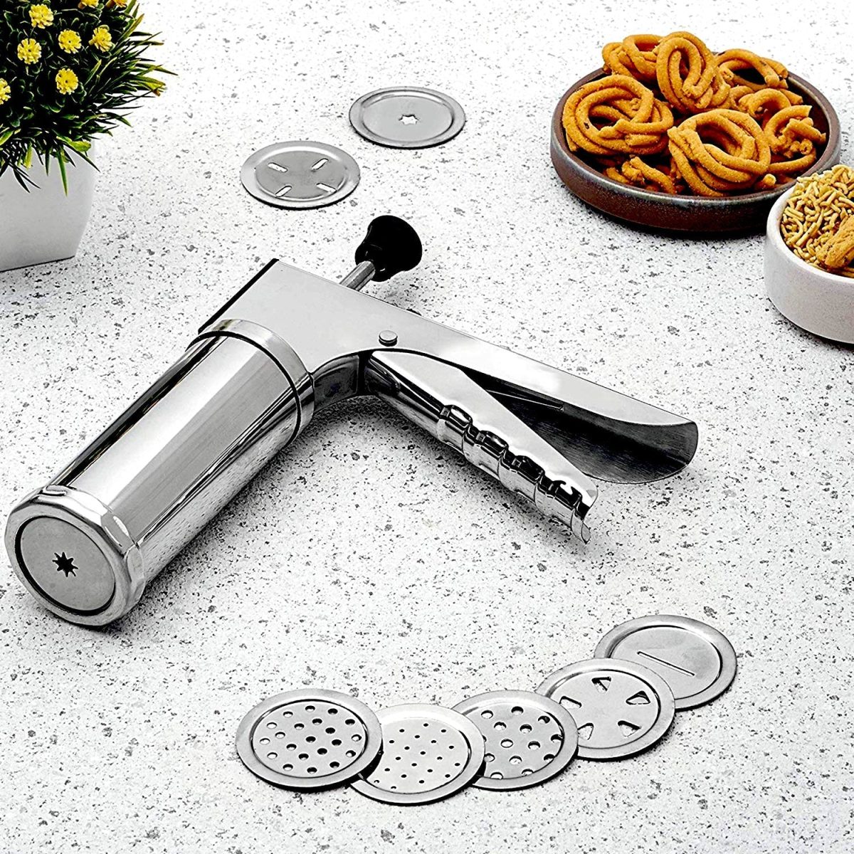 2327 15 in 1 Stainless Steel Kitchen Press with Different Parts