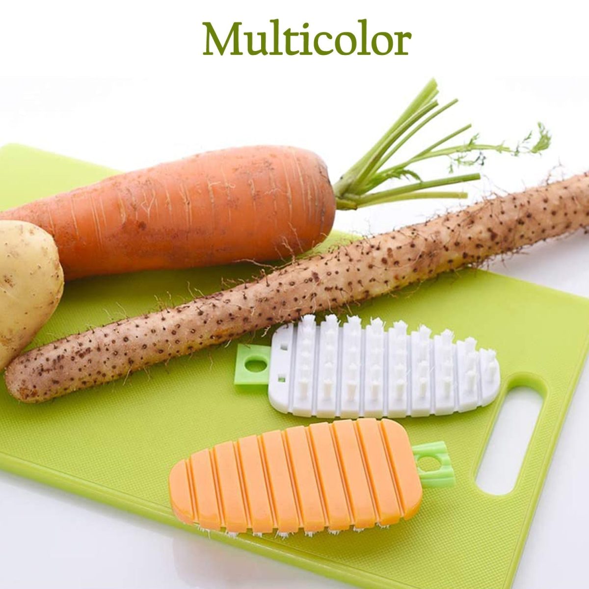 2950 Vegetable Scrubbing Brush, Vegetable Scrubber Non‑Toxic Fruit Brush Carrot Shape Vegetable Brush for Potato for Vegetable