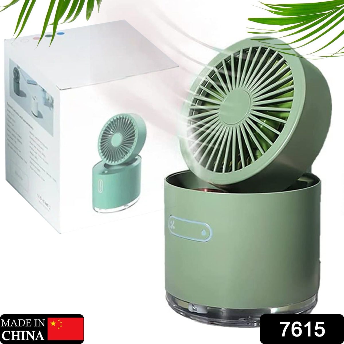 7615 Mini Desktop Cooling Fan, Automatic Shaking Head Rotating Spray humidifier Fan Water Cooling Small Fan Desktop Mini air Conditioning Fan with Small Water Tank