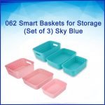 062 Smart Baskets for Storage(Set of 3) Sky Blue