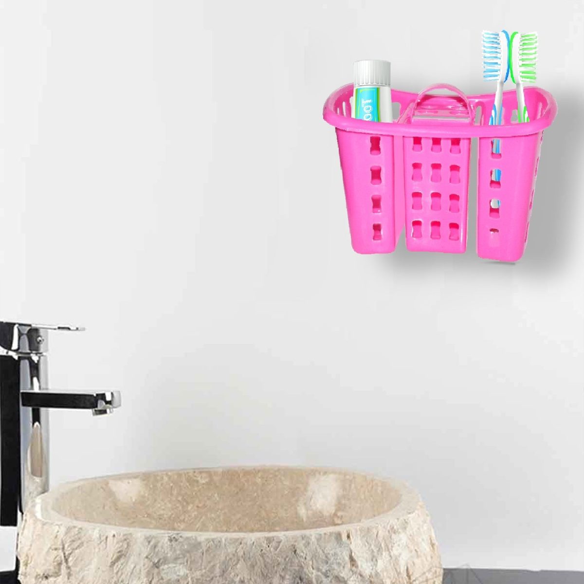 2450 Toothbrush Toothpaste Bathroom Organizer Stand 4-in-1 Holder