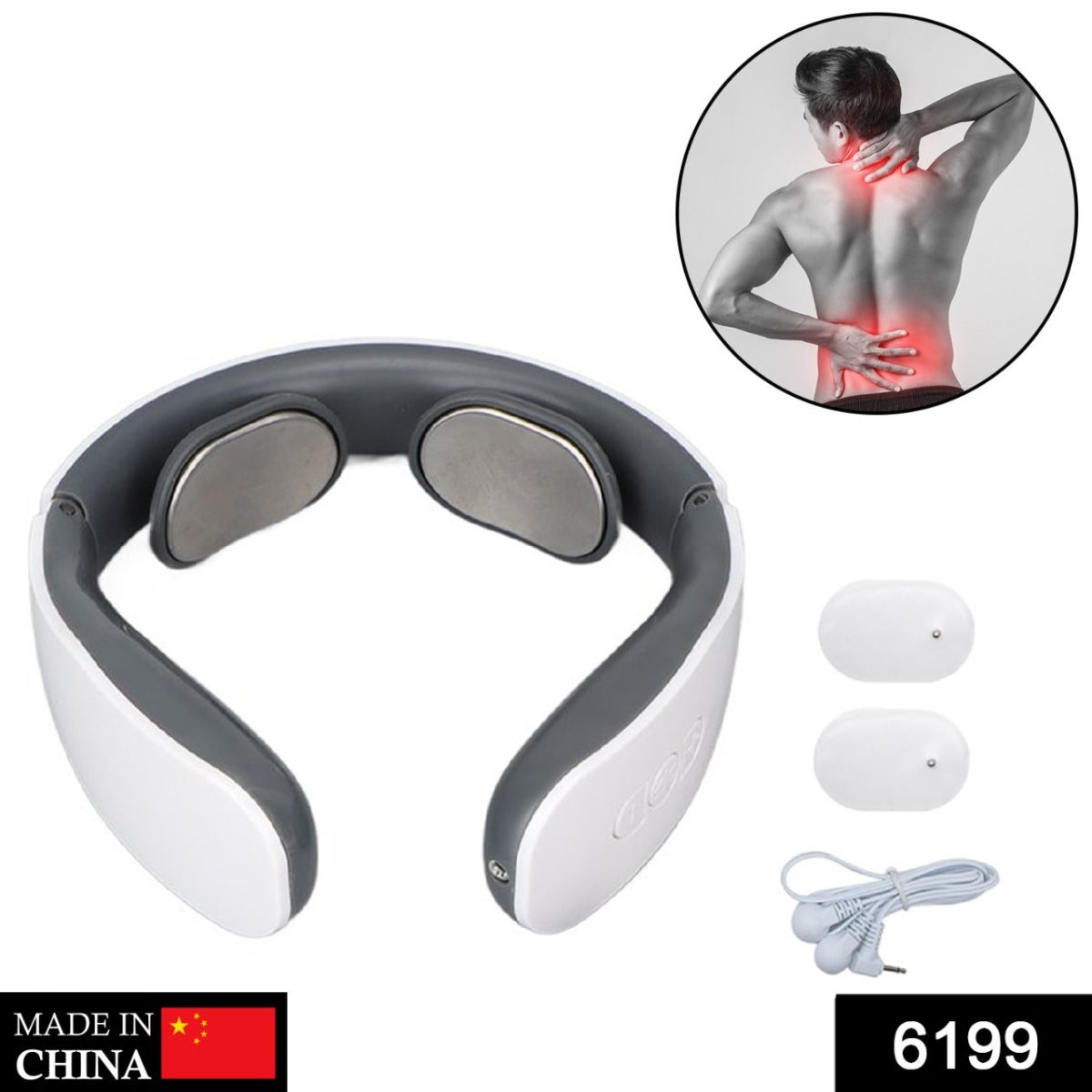 6199 Electric Neck Massager for Deep Tissue Pain Relief Cervical Vertebra Massager