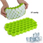 7161 Flexible Silicone Honeycomb Design 37 cavity Ice Cube Moulds Trays Small Cubes For Whiskey Tray For Fridge (Multicolor)