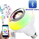 1363 Wireless Bluetooth Sensor 12W Music Multicolor LED Bulb with Remote Controller